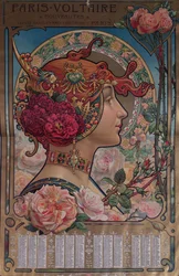 Kalendář na rok 1901 pro obchod Paris-Voltaire, Paříž, kolem roku 1900