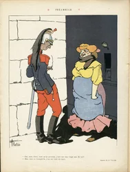 Ilustrace Louise Valleta (1856-1940) v Le Rire, 02/03/12 - Preambule - Armee, Prostituce