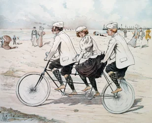 Třímístný tandem na nábřeží