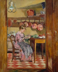 Madame Valtat v kuchyni (olej na plátně)