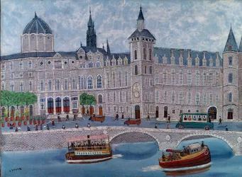 Pohled na Justiční palác v Paříži Obraz Louise Vivina (1861-1936) Paříž 20. století, městské muzeum moderního umění