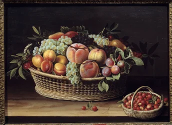 Ovocný košík a košíky s jahodami Obraz Louise Moillona (1610-1696) 1635 Toulouse, Musee des Augustins