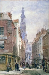 Pohled na Drury Court z Wych Street, Westminster, Londýn, c1875