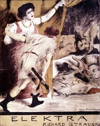 Richard Strauss, ilustrace partitury ""Elektra"" od Louise Corintha z roku 1908. soukromá sbírka Milán