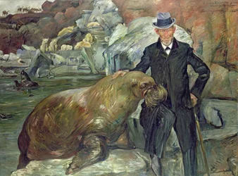 Carl Hagenbeck (1844-1913) ve své zoologické zahradě, 1911