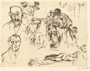 Sketches of Men, včetně Maxe Liebermanna, c. 1915.
