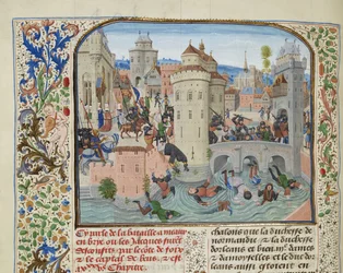 Porážka Jacquerie dne 9. června 1358, asi 1470-1475.