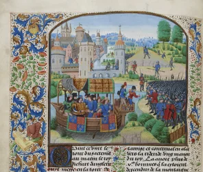 Richard II se setkává s rebely 14. června 1381, asi 1470-1475.