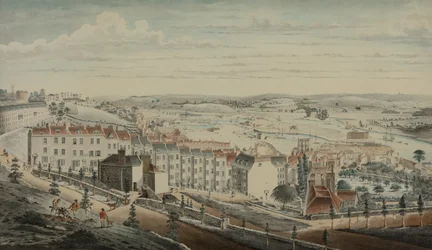 Pohled na Granby Hill, Clifton, od západu (akvarel na papíře)