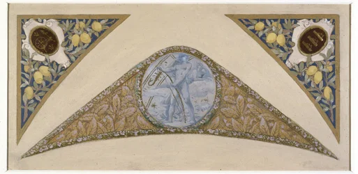 Skica schodiště Fêtes na pařížské radnici: Raka, mezi lety 1888 a 1898 (olej)