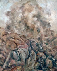 První světová válka: "" Au Front "" Obraz Luc Albert Moreau (1881-1948) 1914 Paříž, Národní muzeum moderního umění, Centre Georges Pompidou
