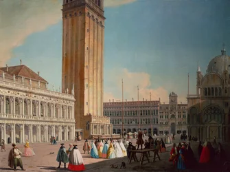 Piazzetta, Benátky (olej na plátně)