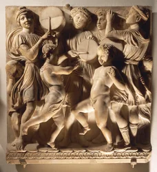 Chvalte ho na bubnu (Salmo 150, Chvalte Pána), panel s bubeníky