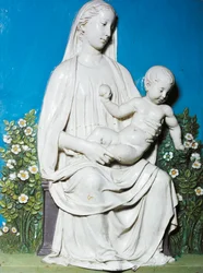 Madona v růžové zahradě, kolem roku 1450-55