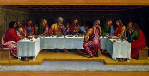 Příběhy Krista, poslední večeře, Luca Signorelli (asi 1445-1523), malba.