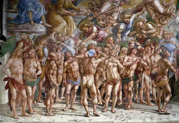 Poslední soud: vyvolený. Detail (freska