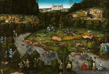 Lov poblíž hradu Hartenfels, 1540