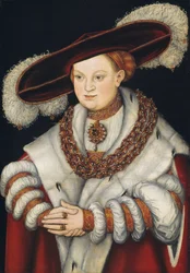 Portrét Magdaleny Saské, manželky braniborského kurfiřta Jáchyma II., kolem 1529