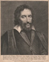 Nejslavnější sir Thomas Howard, hrabě z Arundelu a Surrey, první hrabě z Anglie, lord Howard, Maltrauer, Mowbray, Segraue, Breus, Clum a Osestria, hrabě maršál z Anglie, rytíř z nejvznešenějších Periscelides Siue Gartery Order a Most Klidný král