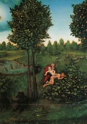 Detail ráje, cca 1530 (olej na panelu)