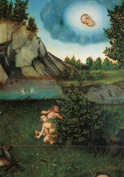 Detail ráje, cca 1530 (olej na panelu)
