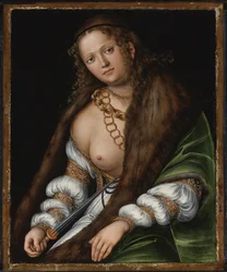 Lucrece - Lucretia par Cranach, Lucas, starší (1472-1553). Olej na dřevě, rozměr : 60,3x48,9, , Soukromá sbírka