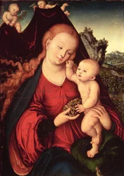 Madonna a dítě (olej na panelu)