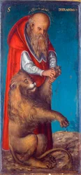 "Svatý Jerome"" Obraz Lucase Cranacha staršího (1472-1553) - 1515 - Olej na dřevě Rozměr 24,5 x 11,5 cm Muzeum dějin umění, Vídeň