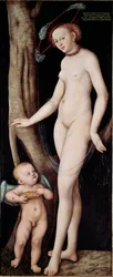 Obraz Venuše a Amor (Aphrodite a Eros) od Lucase Cranacha staršího (1472 - 1553)