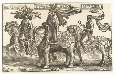 Hrdinové Hektor z Tróje, Alexandr Veliký a Julius Caesar The Nine Heroes (název série)