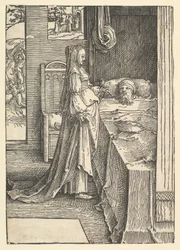 Jezábel slibující Nabotovy vinice králi Achabovi, ca. 1517.