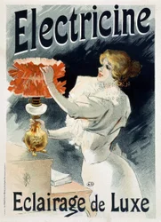Reklamní plakát na „Electricine: luxusní osvětlení“