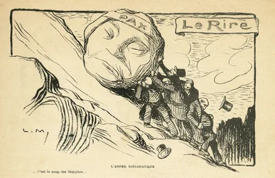 Ilustrace v Le Rire, 28/12/12 - diplomatické peklo - válka 14-18 (rytina)