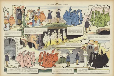 Návštěva starého zámku. Ilustrace pro Le Rire