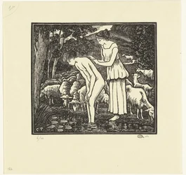 Dafnis myje Cloë Daphnis et Chloé (název série)