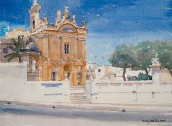 Kostel Capuccini, 2012 (wc na papíře)