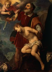 Oběť Abrahamova, od Ludovica Cardiho známého jako il Cigoli (1559-1613), olej na plátně, 200x145 cm.