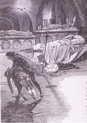 Krásná Julie, která zůstává s anděly, ilustrace z Romea a Julie,