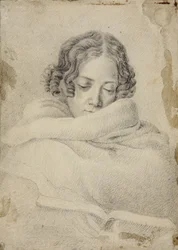 Portrét spisovatelky Bettine von Arnim 1785-1859, rozené Brentano, cca 1809.