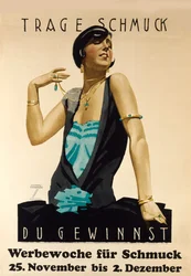 Noste šperky - zvítězí. Reklama na týden šperků, kolem 1925-1928