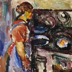 Dívka v kuchyni; Pike I Kjokken, 1921
