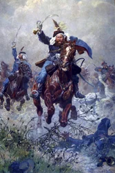 Plukovník Maximilian Ritter von Rodakowski a 13. huláni v bitvě u Custozzy roku 1866, 1908