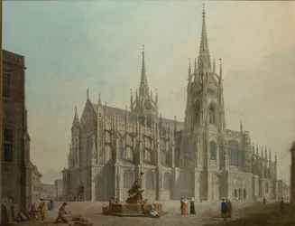 La cathedrale saint Guy de Prague - Katedrála svatého Víta v Praze - Ludvik Kohl (1746-1821). Olej na plátně