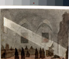 Refektář kláštera (Akvarel, kolem 1825)