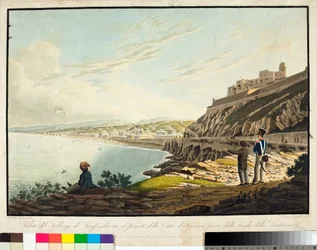 Pohled na čtvrť Sampierdarena západně od Janova, z majáku. (Letání, kolem 1813-1814)