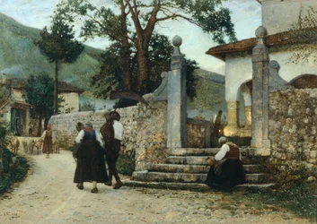 K večeru v Coltuře, Luigi Nono (1850-1918), olej na plátně, 47,5 cm x 67.