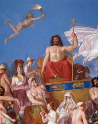 Rada bohů na Olympu - Detail klenby Sálu Íliady od Luigiho Sabatelliho (1772-1850), 1819-1825, Florencie, Palazzo Pitti