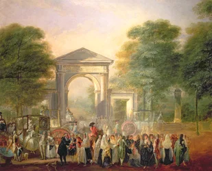 Avenue před botanickou zahradou v Madridu