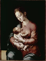 Panna a dítě (olej na panelu, kolem roku 1565)