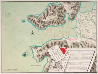 Mapa zálivu a města S. Phelipe de Portobelo